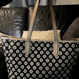 Elegant Black and Cream Tote Bag
